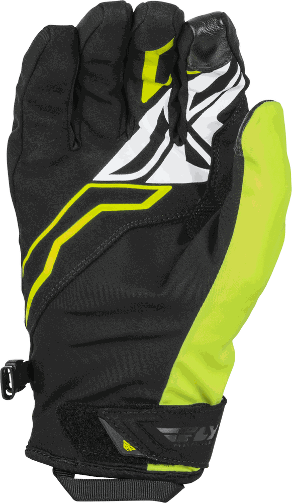Fly Racing Title Gloves with weatherproof Hipora technology, high-visibility reflective panels, and silicone grip.
