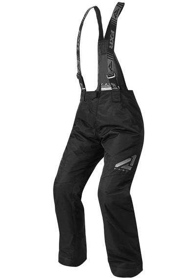 FXR Women's Fuel Waist Pant with adjustable suspenders and pre-curved knees, featuring F.A.S.T™ insulation and HydrX™ durable polyester shell.