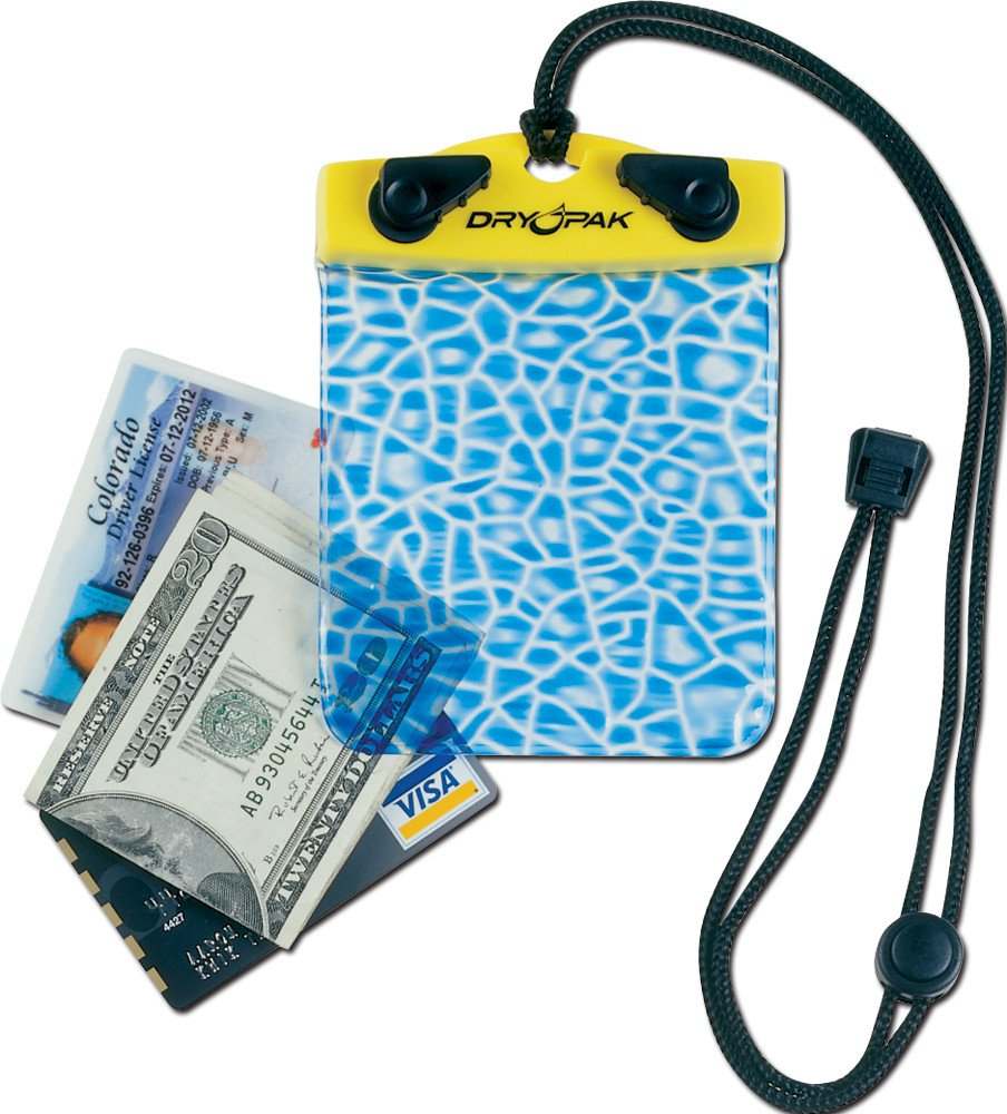KWIK TEK ALLIGATOR WALLET 4"x4" with blue alligator embossed vinyl, adjustable neck lanyard, holds ID, cash, and cards.