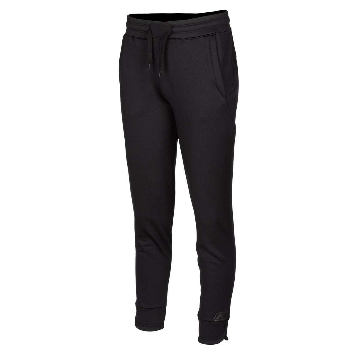 KLIM SUNDANCE PANT, black fleece joggers with drawstring waist and tapered fit.