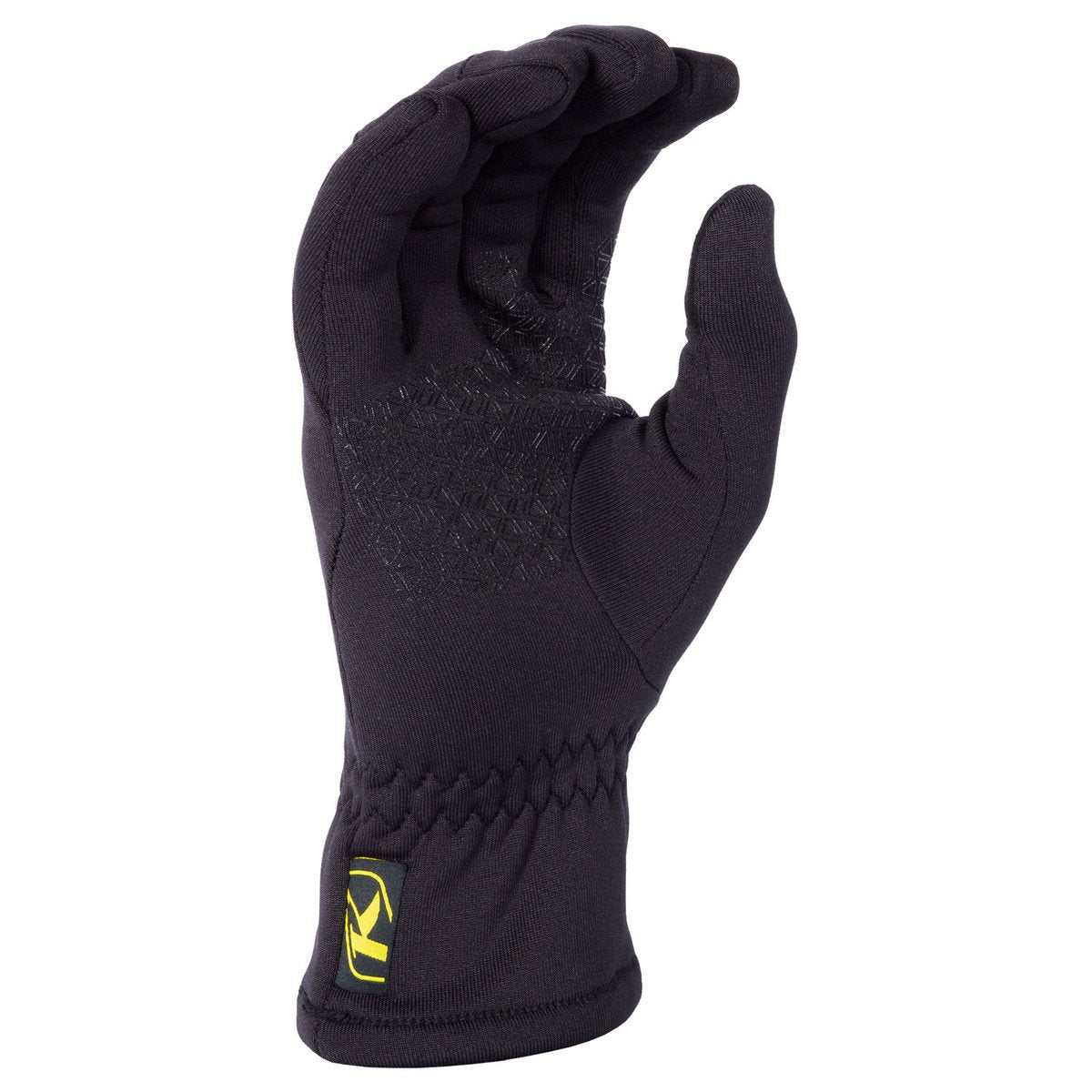 Black KLIM Glove Liner 2.0 with Polartec Power Stretch material and e-touch fingertip functionality.