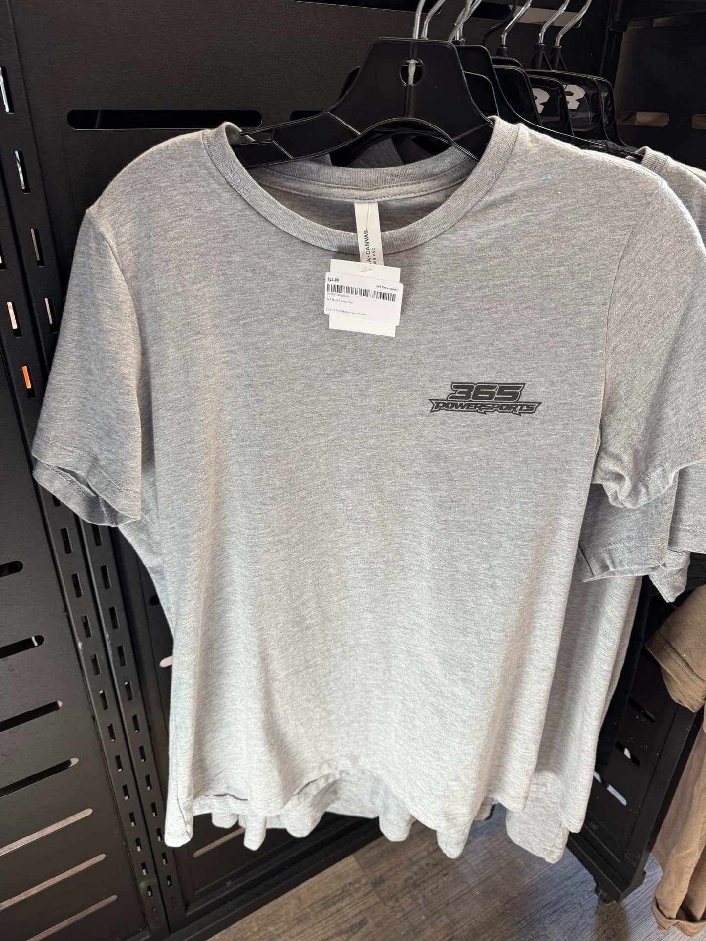 Gray 365 Bella Canvas Tee on display.