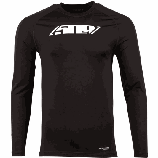 509 FZN LVL 1 Shirt in black with logo, long-sleeved, moisture-wicking base layer.