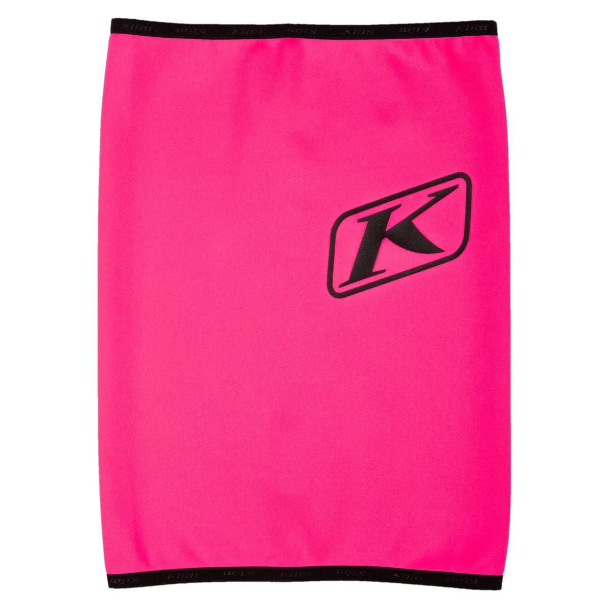 Wind-resistant pink KLIM neck warmer with 4-way stretch and moisture-wicking material.