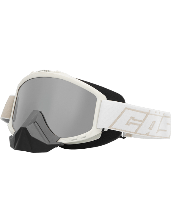 CASTLE FORCE SNOW GOGGLE with flexible polyurethane frame, mirrored dual-pane lens, and silicone beaded strap