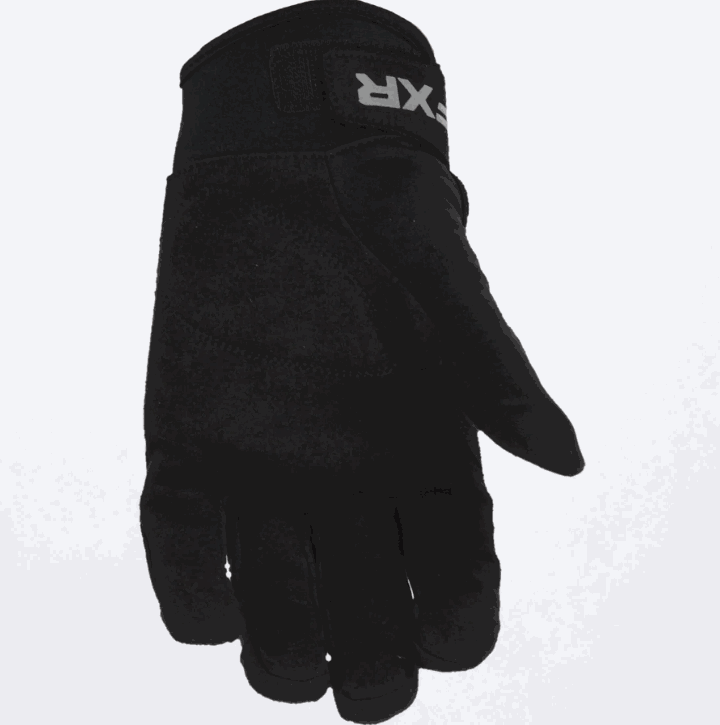 FXR Racing Men's Mechanics Glove 20 black durable poly-spandex with neoprene cuff and pre-curved fingers