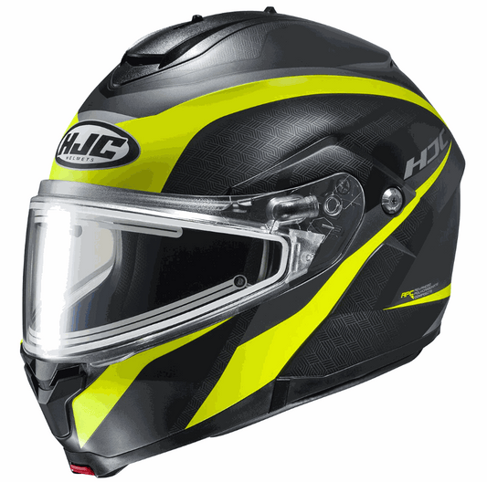 HJC C91 ELECTRIC MODULAR helmet with advanced polycarbonate shell, modular design, and electric snow shield.
