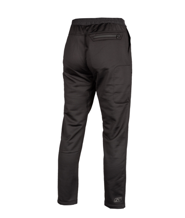 KLIM INFERNO PANT black fleece mid layer pants with back zip pocket and elastic waistband
