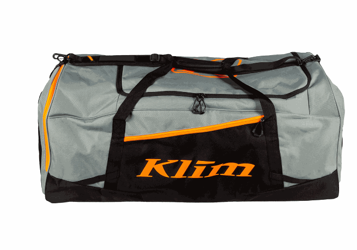 KLIM DRIFT GEAR BAG with orange branding and multiple compartments
