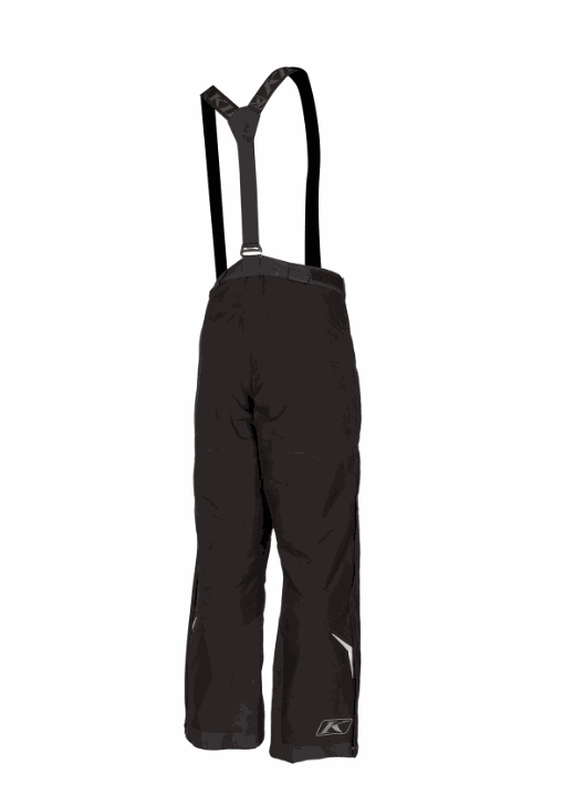 KLIM SPARK PANT for women, black, with suspenders, reflective material, and weatherproof features.