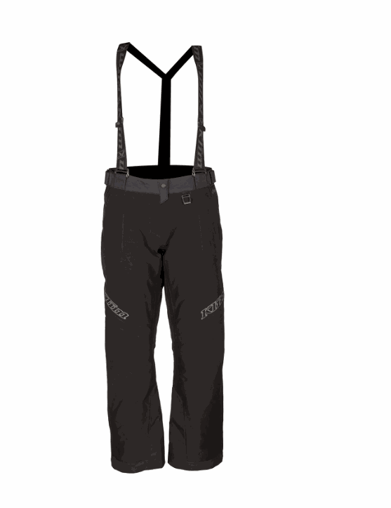 KLIM SPARK PANT for women, black waterproof GORE-TEX with reflective details and adjustable suspenders.