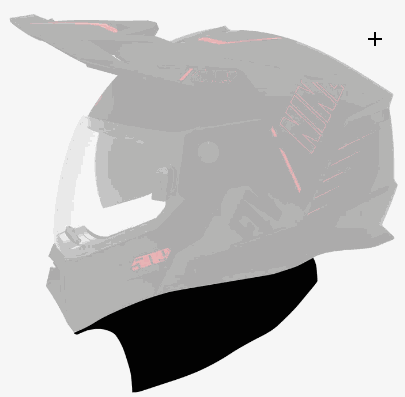 509 Chin Curtain for Delta R4 Helmets attached to helmet