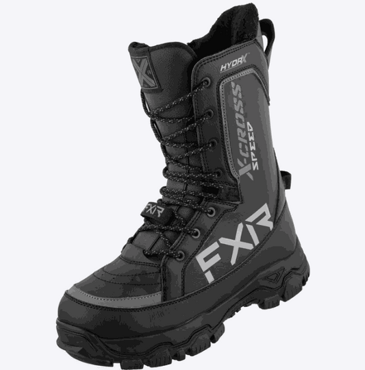 FXR RACING X-CROSS Speed Boot 23 with HydrX Membrane, high traction outsole, and speed lace system.