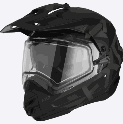 FXR RACING Torque X Team Helmet with electric shield and sun shade, black design.