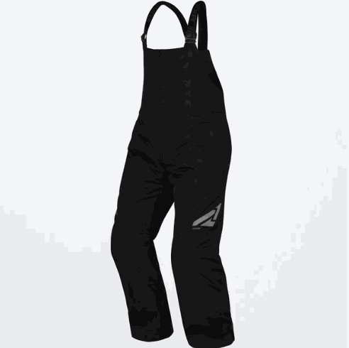 FXR M FUEL BIB PANT 23 in black with HydrX™ technology and Thermal Flex™ insulation.
