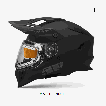 509 Delta R3L Ignite Helmet in matte finish, featuring flip-down sun visor and electric shield.