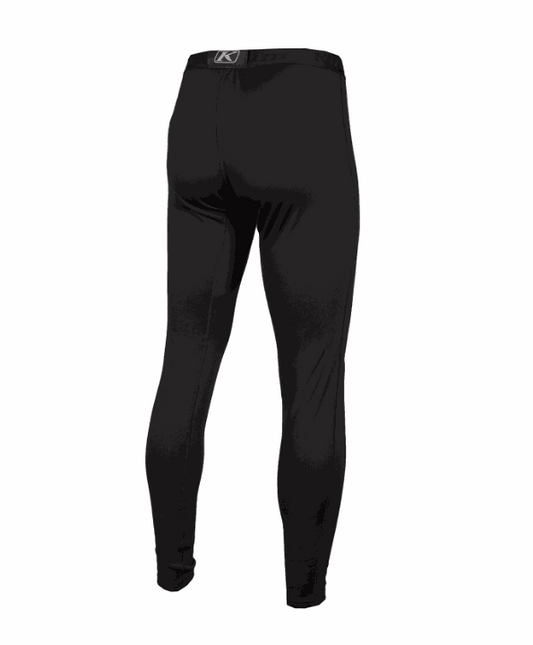 Black KLIM Aggressor Pant 2.0 synthetic base layer with athletic fit and moisture-wicking fabric for outdoor powersports