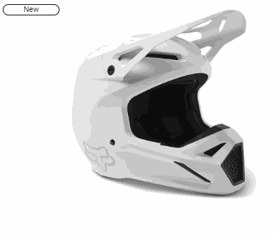 FOX RACING V1 SOLID HELMET in white, featuring aerodynamic design with adjustable visor, Mips® protection, and optimized airflow vents.