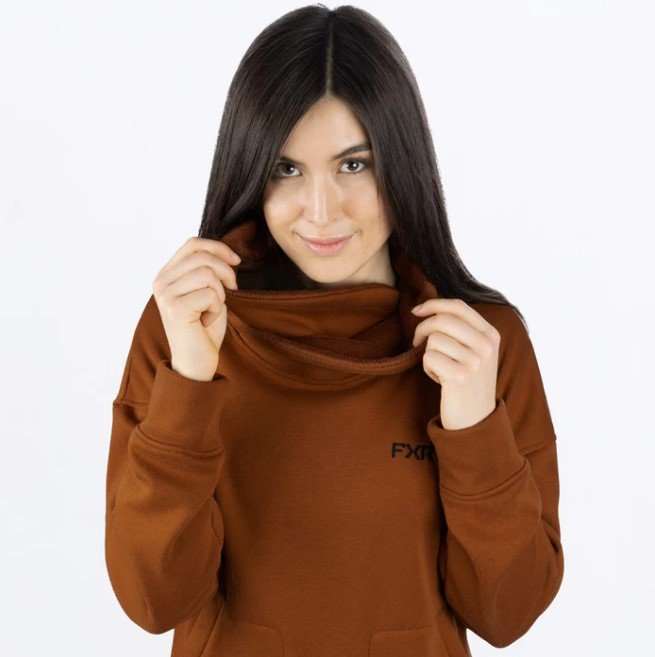 FXR RACING Women's Ember Pullover Sweater, fleece, brown color.