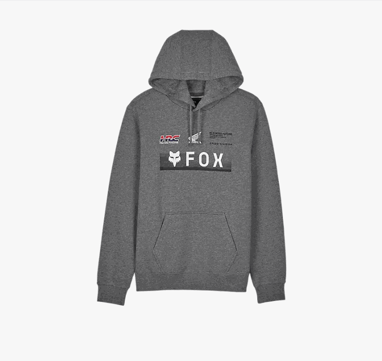 Gray Fox x Honda Pullover Hoodie with front logo design.