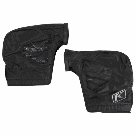 KLIM Deflect Handle Bar Muffs offering wind protection and hand warmth for snowmobiling.
