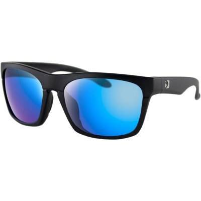 BOBSTER Route Sunglasses with blue mirrored lenses and black frame.