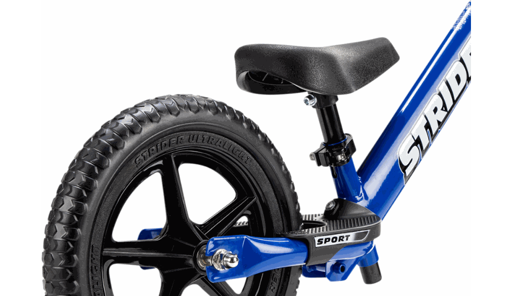 Blue Strider 12 inch Sport Balance Bike for toddlers with foam tires and adjustable seat