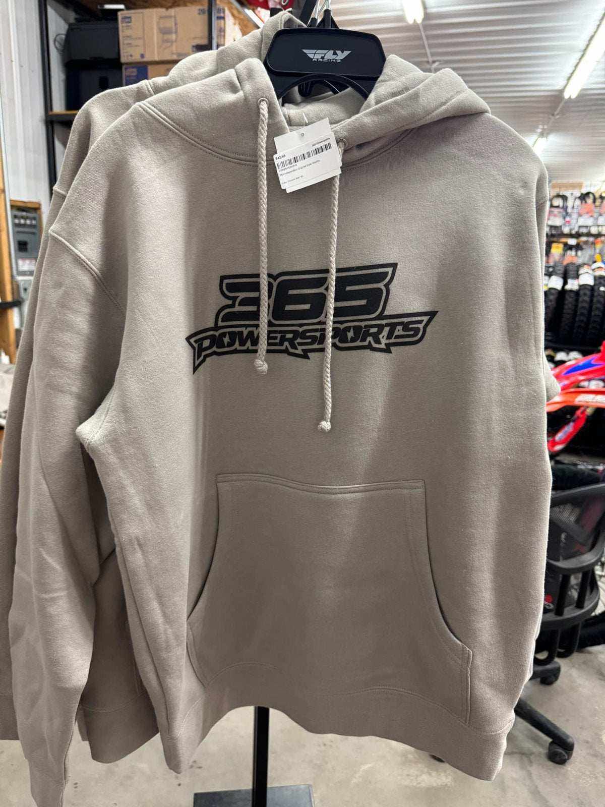 Beige hoodie with "365 Powersports" logo, showcasing the 365 Independent Original Style.