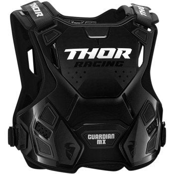 THOR Youth Guardian MX Roost Deflector black protective chest and back armor with adjustable straps and ventilation ports