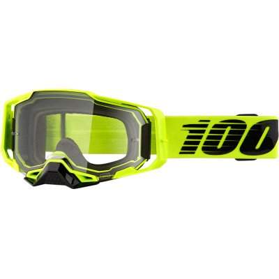 100% Armega Goggle with ultra HD lens and quick-release system, featuring impact-rated shatter-resistant lens and perforated triple-layer face foam for ventilation.