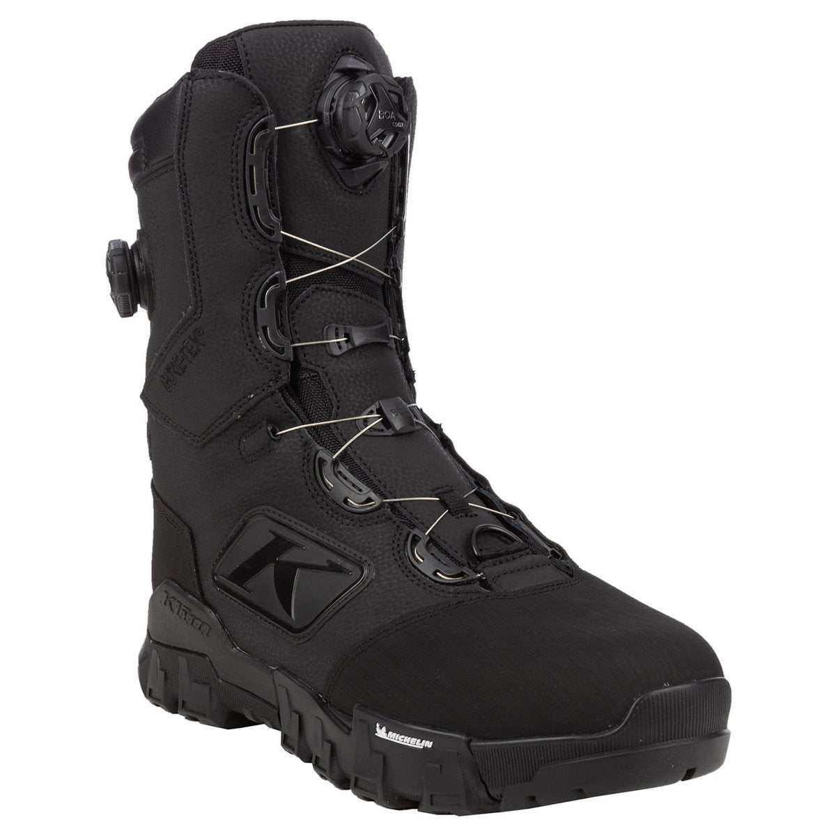 KLIM ADRENALINE PRO S black snowmobile boot with Michelin sole and BOA dual-zone lacing system