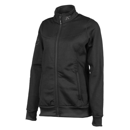 Black Klim Womens Sundance Jacket with full zip, polyester fleece, spandex, and zippered hand pockets