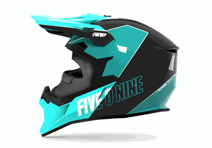 509 Tactical 2.0 Helmet in black and teal with DOT/ECE certification and ventilated design