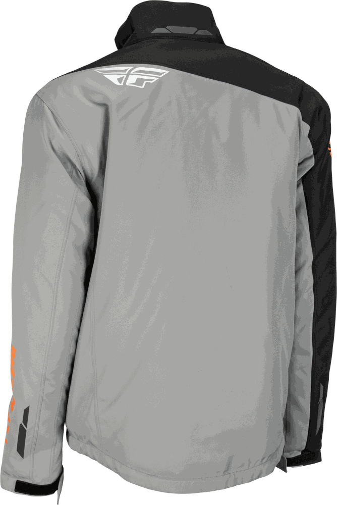 FLY RACING AURORA JACKET weatherproof insulated grey and black riding jacket with reflective details.