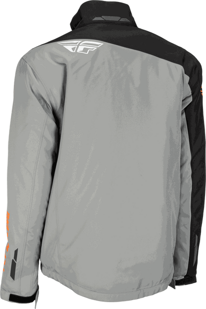 FLY RACING AURORA JACKET weatherproof insulated grey and black riding jacket with reflective details.