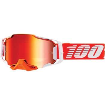 100% Armega Goggle with ULTRA HD lens and quick-release system, featuring shatter-resistant construction and ventilation.