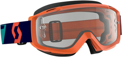 SCOTT Split OTG Goggle with RAM ventilation, 3-layer face foam, and silicone strap.