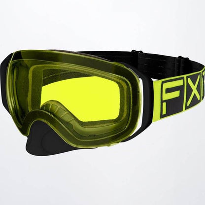FXR RACING RIDE spherical anti-fog yellow lens motocross goggles with black and yellow adjustable strap