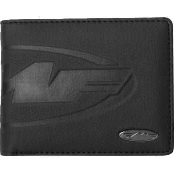 FMF Debossed Wallet bi-fold design with embossed and metal logo, made of 100% PU with clear ID window and card slots
