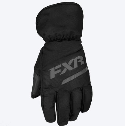 FXR Racing child Octane insulated black glove with waterproof liner and reflective logo