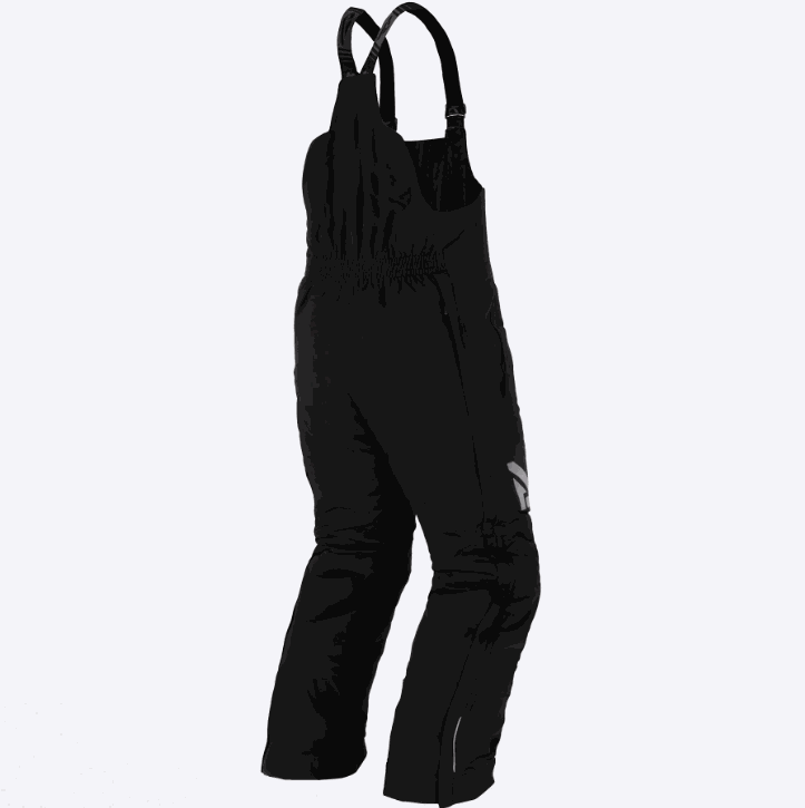 FXR M Fuel Bib Pant black waterproof insulated men's snow bib with adjustable suspenders and reinforced knees