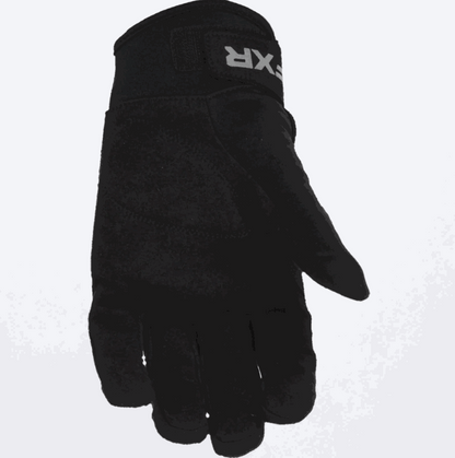 FXR Racing Men's Mechanics Glove 20 black durable poly-spandex with neoprene cuff and pre-curved fingers
