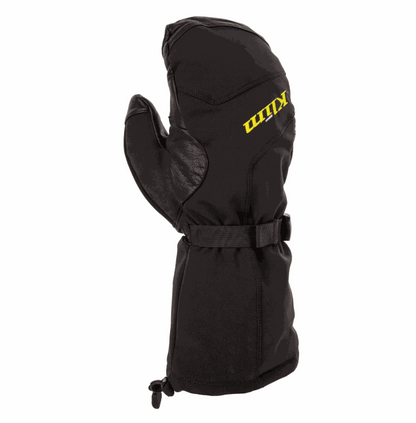KLIM Caribou Mitten black insulated waterproof winter glove with leather palm and gauntlet strap