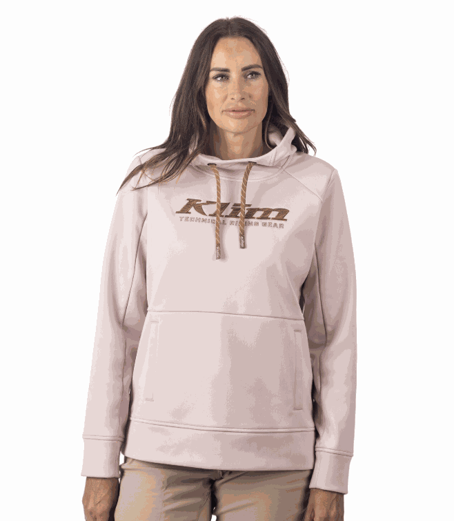 KLIM Morley Pullover Hoodie women's polyester bonded fleece with water-repellent finish and adjustable hood