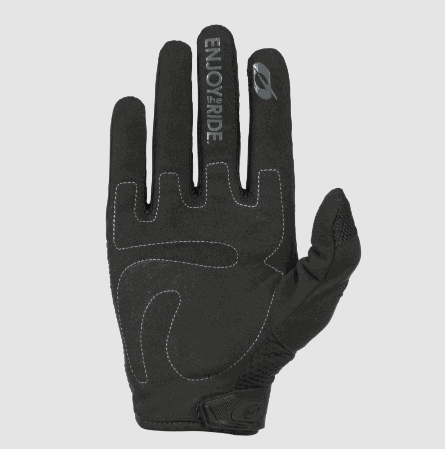 O'NEAL ELEMENT RACEWEAR GLOVE black with padded palm, vented mesh top, and adjustable wrist closure