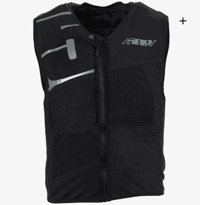 509 Youth R-Mor Protection Vest, black, CE Level 1-certified chest and back protector with front zipper.