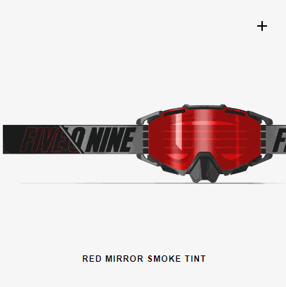 509 Sinister X7 Goggle with Red Mirror Smoke Tint lens and black strap.