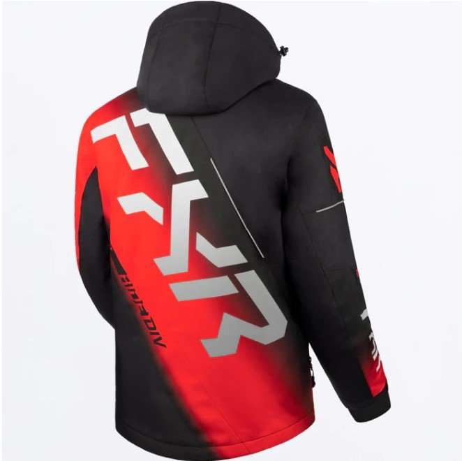 FXR Racing Men's CX Jacket 24 black and red waterproof insulated winter jacket with removable hood and reflective detailing