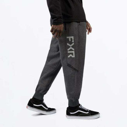 FXR Racing men's podium jogger sweatpants with elastic waist, side pockets, and reflective inserts.