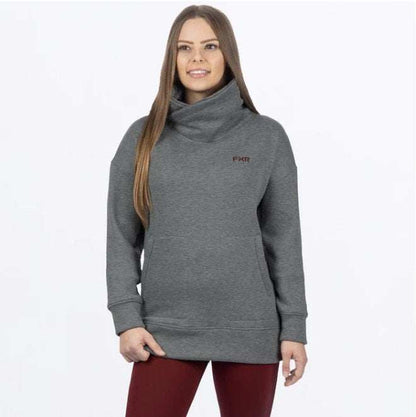FXR RACING Women's Ember Pullover Sweater with pile-backed fleece and soft cowl collar.